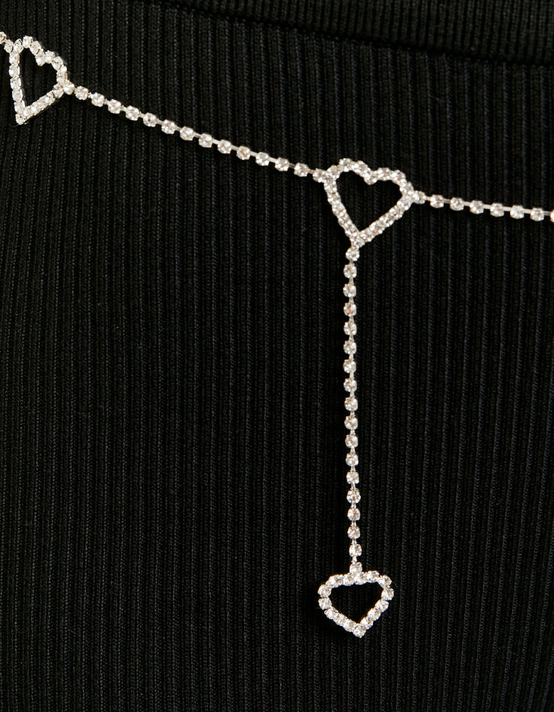 Knitted Flare Trousers With Belt | Black