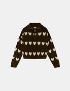 Knitted Zip - Up Sweater | Brown