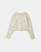 Jumper with Rhinestones | Beige Chine