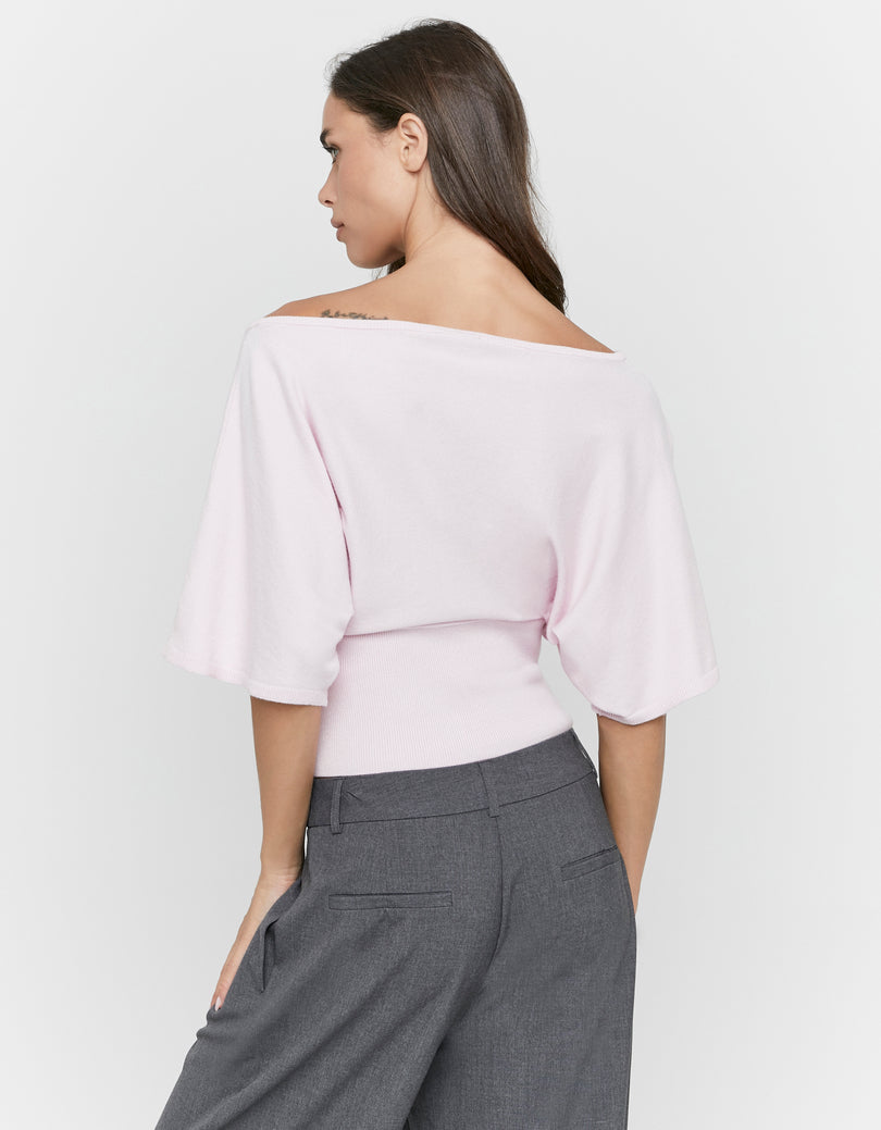 Boat Neck sweater | Pink
