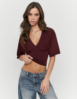 V-Neck Sweater | Bordeau