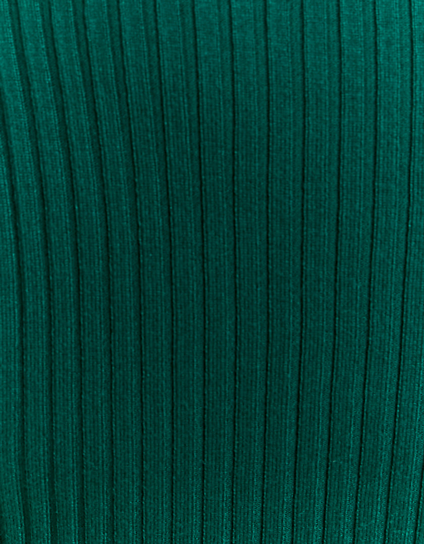 Tight Knit Cropped Top | Deep Green