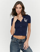 Cropped Cardigan | Navy
