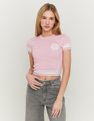 Knitted Top Short Sleeves | Pink
