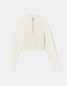 Cropped Zip Up Jumper | Off White