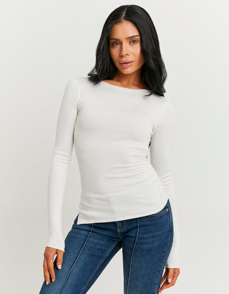 Asymmetric Sweater | Off White