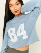 Varsity Knit Jumper | Blue