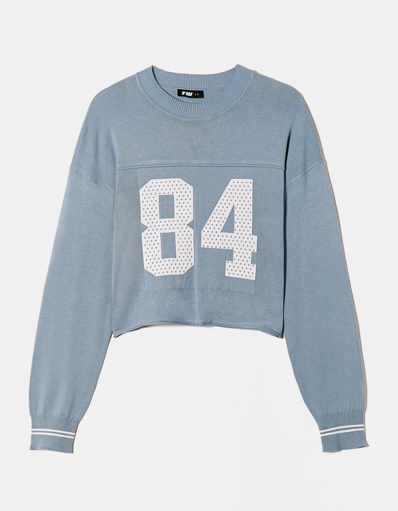 Varsity Knit Jumper | Blue