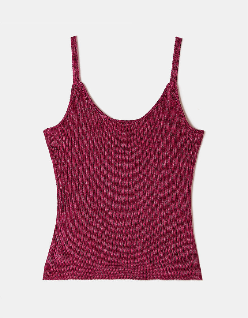 Knit Tank Top | Fushia