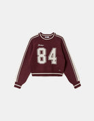 Knitted Sweater with Embroidery | Bordeau