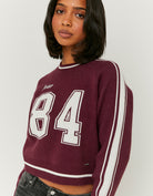 Knitted Sweater with Embroidery | Bordeau