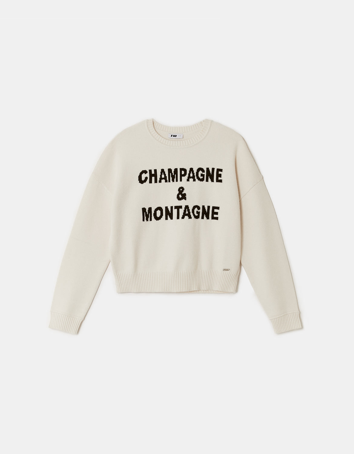 Knitted Jumper with Graphic Detail | Off White