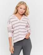 Polo Sweater | Pink Striped