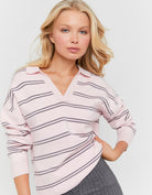 Polo Sweater | Pink Striped