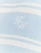 Cropped Jumper with Polo Neck | Blue Striped