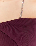 Knitted Jumper With Strass | Bordeau