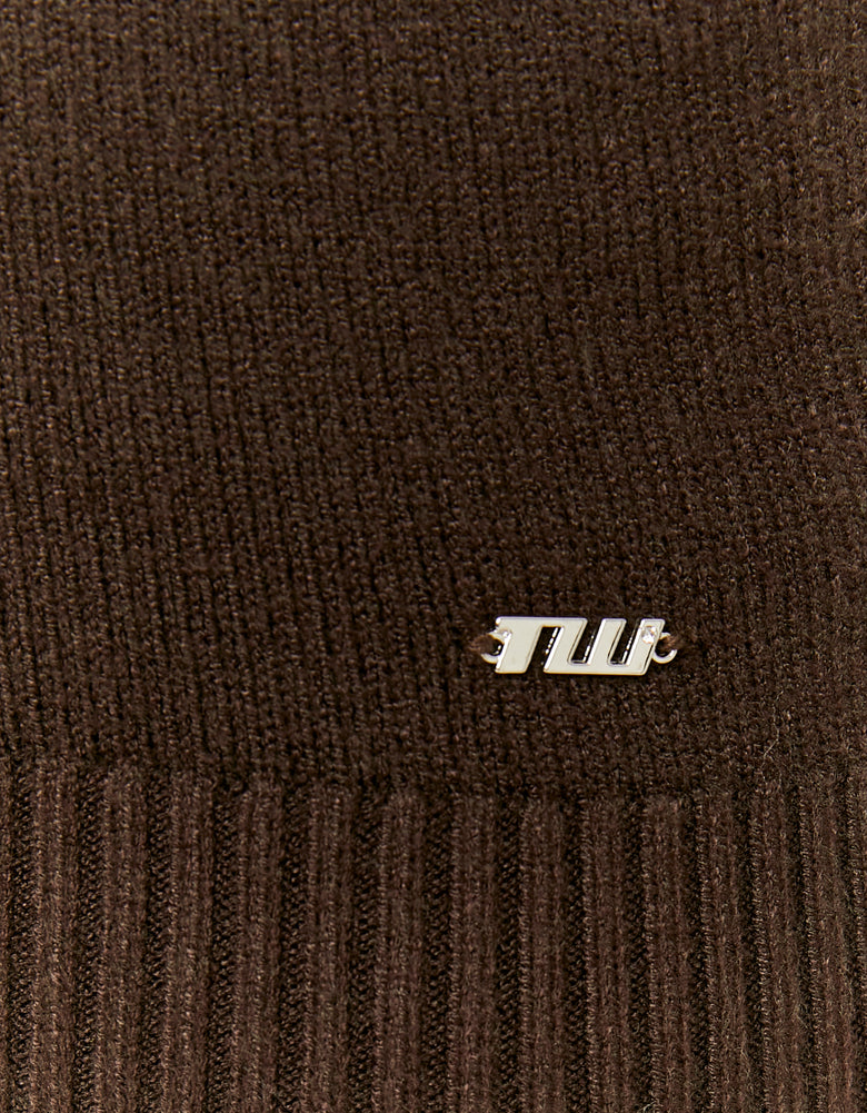 Off Shoulder Jumper | Brown