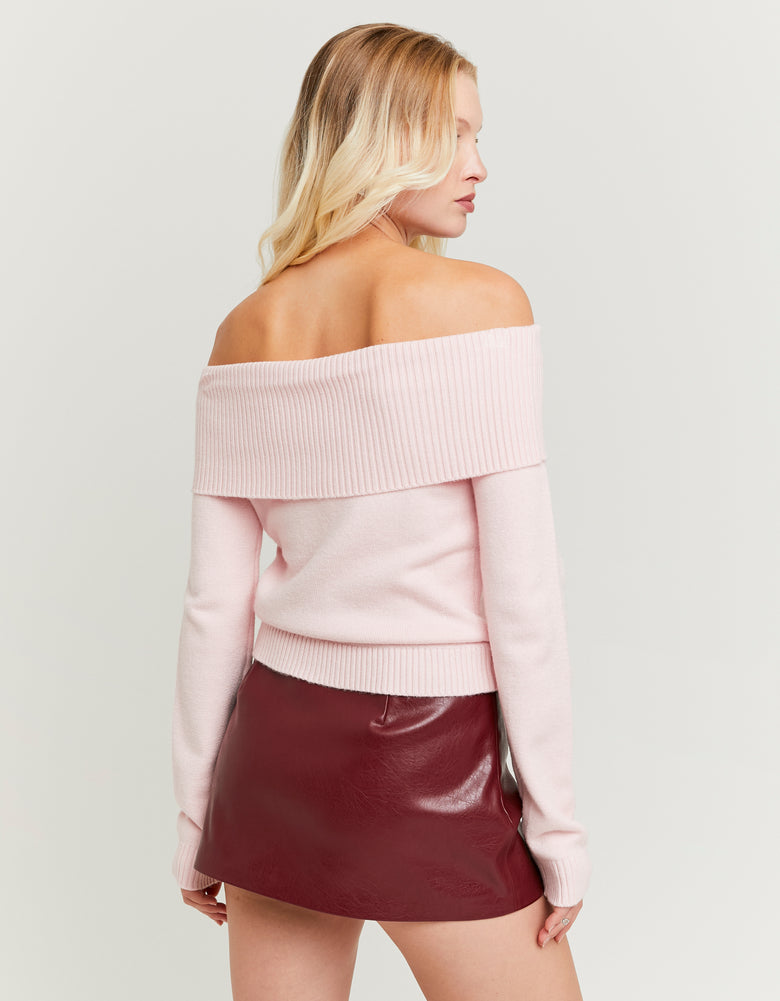 Off Shoulder Jumper | Pink