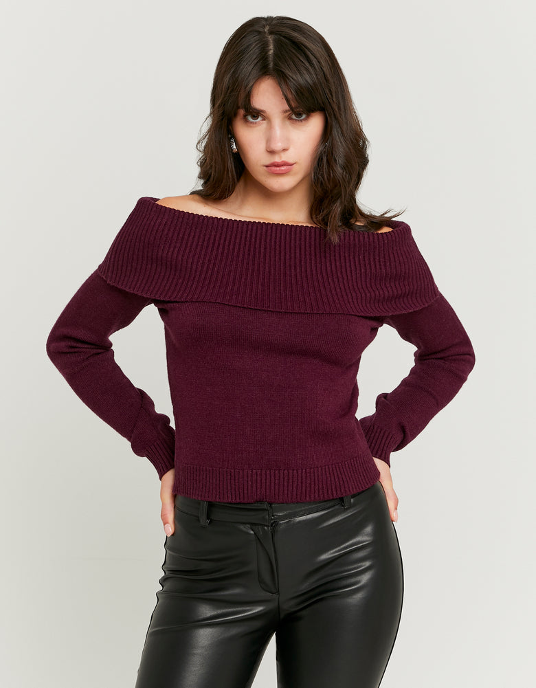 Off Shoulder Jumper | Bordeau