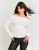 Off Shoulder Jumper | Off White