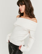 Off Shoulder Jumper | Off White