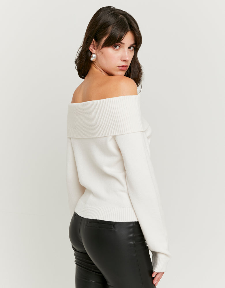 Off Shoulder Jumper | Off White