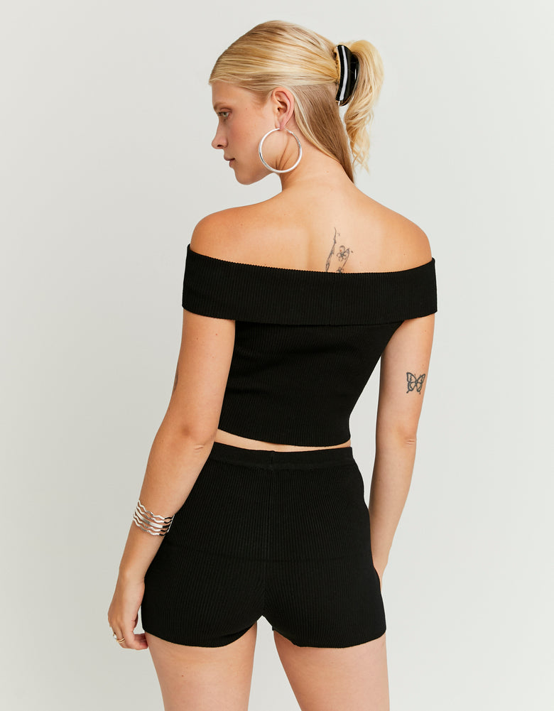 Knitted Top With Fancy Detail | Black