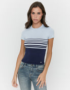 Knitted cropped top | Navy