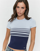 Knitted cropped top | Navy