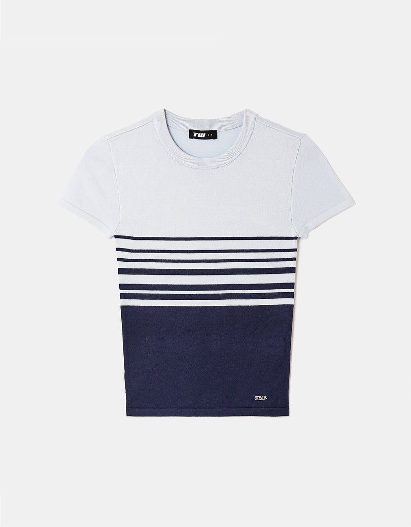 Knitted cropped top | Navy