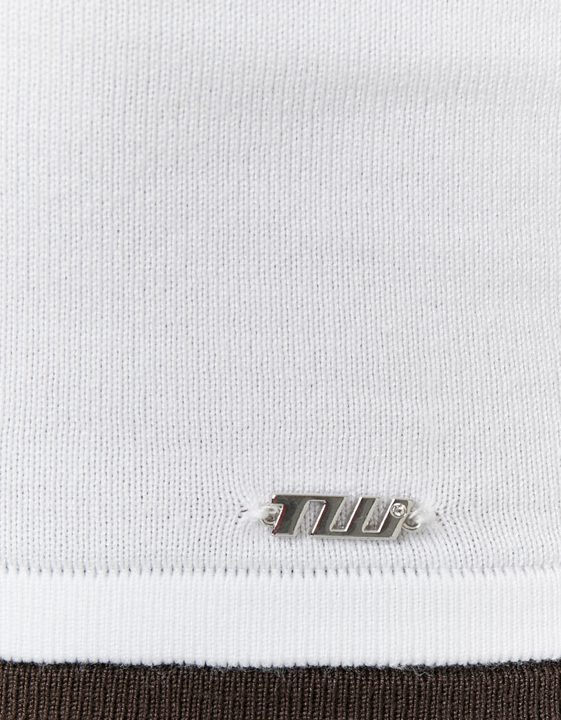 Knitted cropped top | White