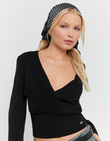 Wrap Knit Jumper | Black
