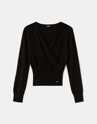Wrap Knit Jumper | Black