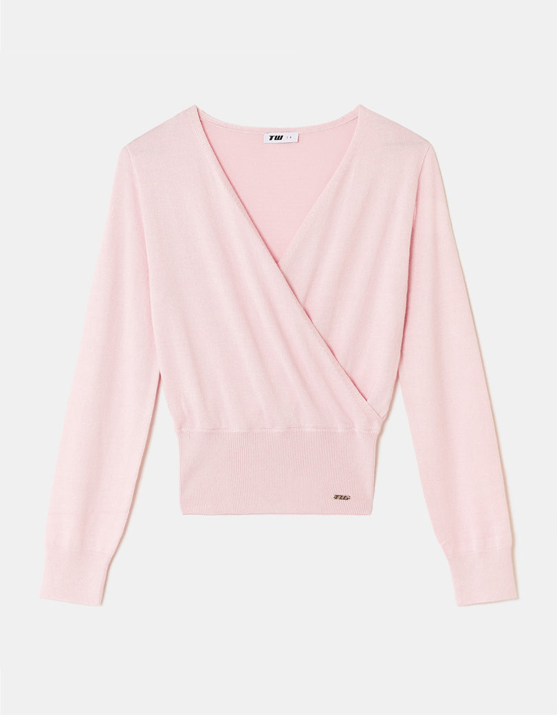 Wrap Knit Jumper | Pink