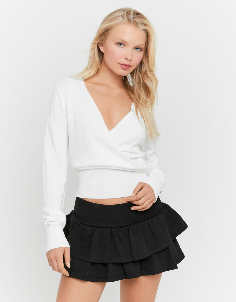 Wrap Knit Jumper | White