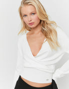 Wrap Knit Jumper | White