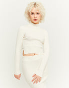 Fitted Ribbed Jumper | Off White