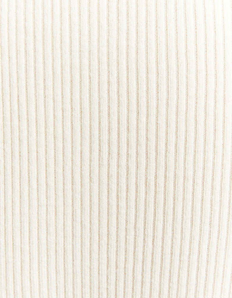 Fitted Ribbed Jumper | Off White