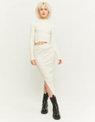 Fitted Ribbed Jumper | Off White