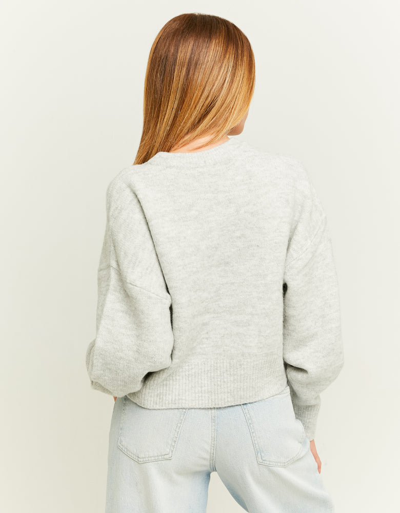 Cropped Basic Jumper | Grey