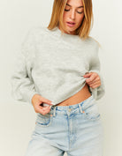 Cropped Basic Jumper | Grey