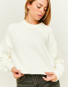Cropped Basic Jumper | White
