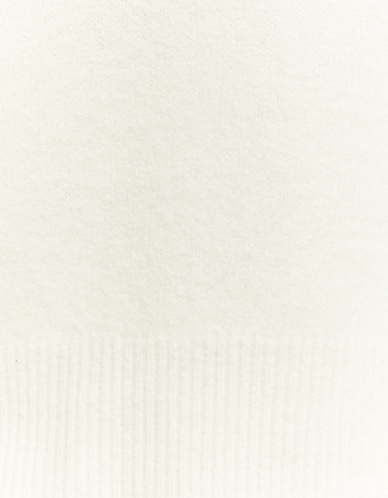 Cropped Basic Jumper | White