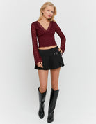 Pleated Mini Skort | Black