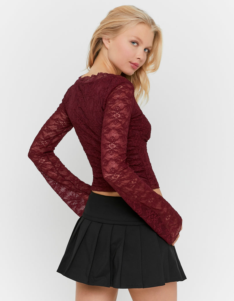 Pleated Mini Skort | Black