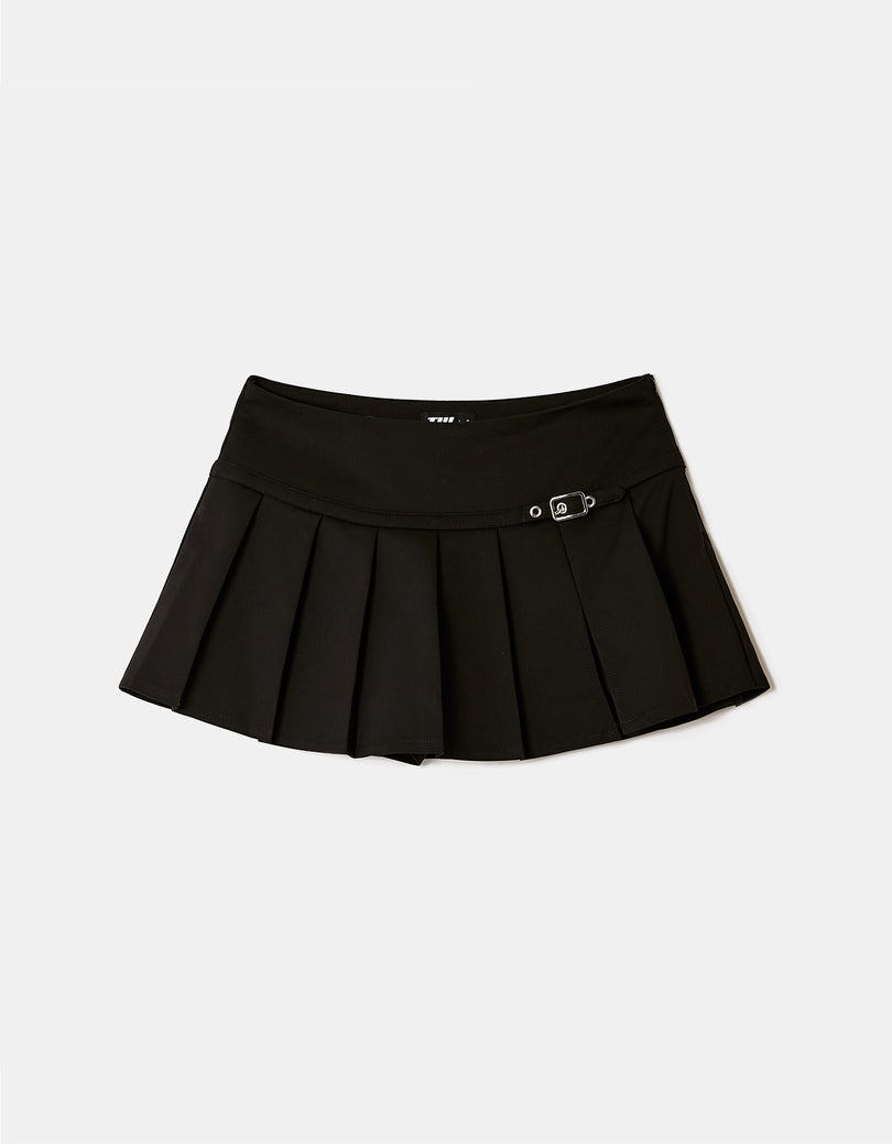 Pleated Mini Skort | Black