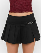 Pleated Mini Skort | Black