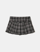 Pleated Mini Skort | Grey checked