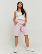 Bermuda Shorts Loose Fit | Pink and White