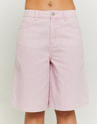 Bermuda Shorts Loose Fit | Pink and White